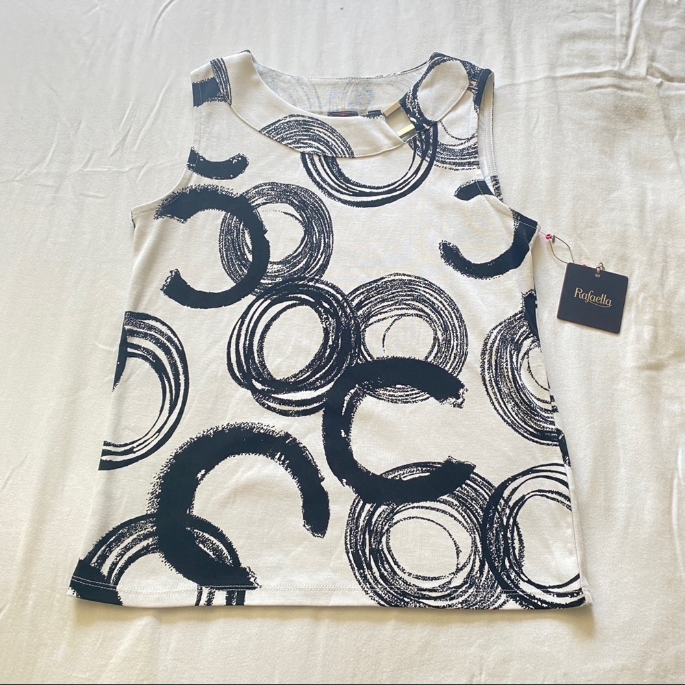 Rafaella Hypnotic Daydream Blouse White and Black Size S - Picture 6 of 7